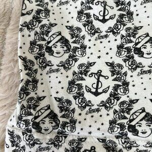 Sailor Jerry Anchor + Sailor Girl White with Black Print Tank